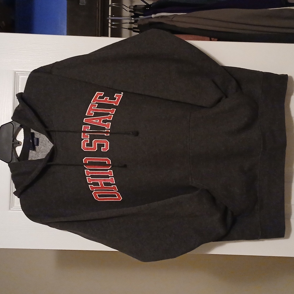 Gray Ohio State University Hoodie Mens Large